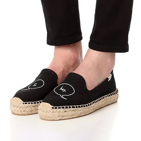 Soludos x Ashkahn Hi/Hey Platform Smoking Slippers Black Women’s Size 9 - Picture 1 of 12